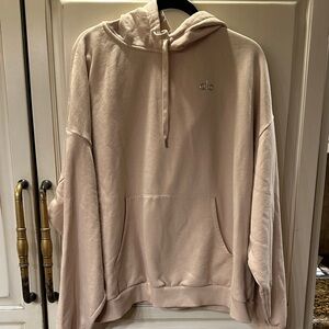 ALO Yoga Unisex Beige Hoodie Sweatsirt. Size Large